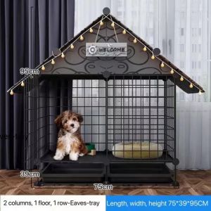 Dog Cage Small Dog Villa With Toilet Separation Kennel Pet Fence Indoor Cats Bunny Cage Pet House for puppies