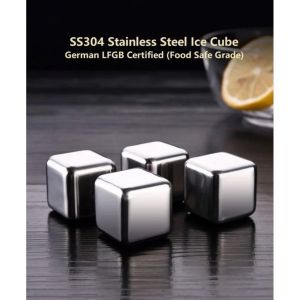 SUS304 Stainless Steel Ice Cube Food Safe Grade Reusable Ice Cubes Chilling Stones Quick Freeze Frozen Cube