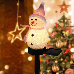 Outdoor Christmas Solar Lights For 4 Colors Led Outdoor Ground plug Garden Lamp Snowman Solar powered stakes lights Outdoor lights Decorations Christmas led garlands