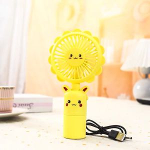Playful Sunflower Handheld Desktop Fan Cartoon Handle USB Charging Portable Mini Vertical Fan