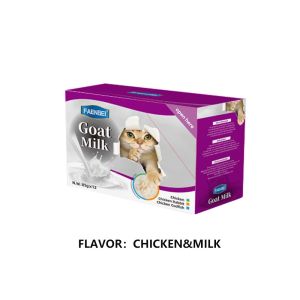 LDECO [12Pack]  Goat Milk Cat Wet Food Pouch 85g | Pet Wet Food | Chicken & Codfish & Milk | Cat Treat For Cats Pet