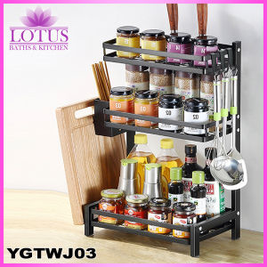 Lotus Baths YB011 3 Layer Stainless Steel Kitchen Rack Multi Layer Household Condiment Storage Spice Rack