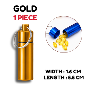 HEVEA Tangkai Mini Aluminum Keychain Emergency Tablet Pill Medicine Metal Storage Box Bottle Container 紧急救心药罐扣