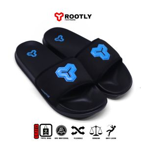 Rootly - Sandal Full Black Slipper Masakini