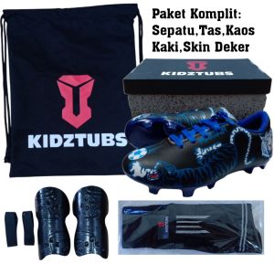 KIDZTUBS Sepatu Bola Anak Paket Komplit Sepatu Bola Tas Skin Deker Kaos Kaki Usia 6-10 Tahun Size 28 29 30 31 32 33 34 35 36 37 KDZ1708011425