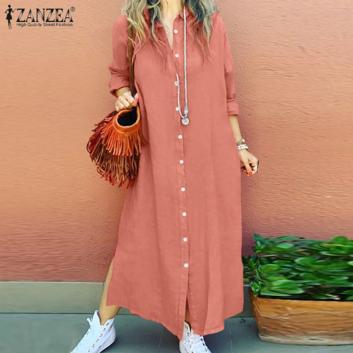 Buy Maroon Plus Size Cotton Summer Shirt Dress Online - W for Woman