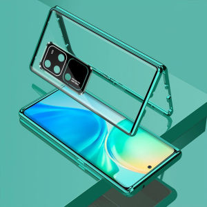 For Vivo V30 Pro V30Pro 5G 2024 VivoV30 Tempered Glass Metal Hard Phone Casing Cover Clear Transparent Lens Camera Protection Double Side Glass Case