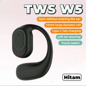 MATEI COD Headset Bluetooth Single Earphone W5 All tipe Wireless Bluetooth OWS Stereo Sound HiFi