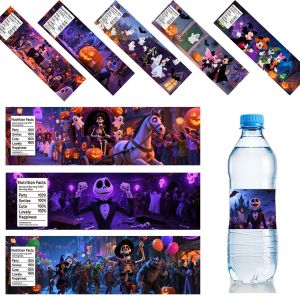 ฮาโลวีนใหม่สติกเกอร์ขวดน้ำแร่ตกแต่งปาร์ตี้วันหยุดกาวในตัวงานเลี้ยงวันเกิดสติกเกอร์ขวดน้ำ