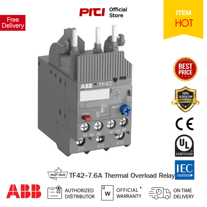 【PRO】 ABB TF42-7.6 ช่วงปรับกระแส 5.70-7.60A Thermal Overload Relay ABB ...