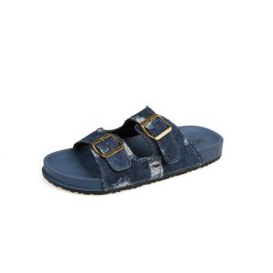 YOTO New Denim Versatile Comfortable Birkenstocks Cork Flip Flops For Women