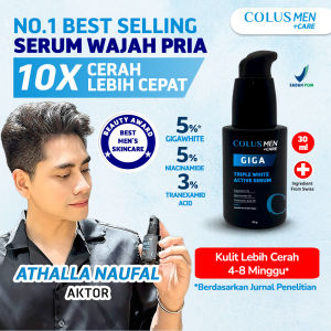 Serum Wajah Pria | Colus Men Triple White Giga Serum | serum pria | serum cowok | skincare pria | sunscreen pria | serum wajah pria | pelembab wajah pria | sabun cuci muka pria | sabun wajah pria | sabun muka pria