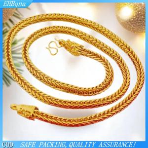 COD Hợp kim mạ vàng đầu rồng đuôi Vòng cổ 6mm giả vàng vuông đuôi Vòng Cổ Chuỗi