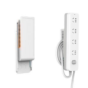 ที่เก็บสายไฟสำหรับปลั๊กต่อพ่วง ที่แขวนปลั๊กไฟ แบบติดผนัง ไม่ต้องเจาะ