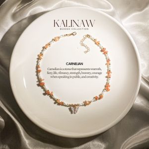 KALINAW Whimsical Fairy Butterfly Necklace with Semi-Precious Chipstones