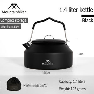 Mountainhiker-Camping outdoor ultra-light portable aluminum alloy green teapot aluminum kettle picnic cooker kettle