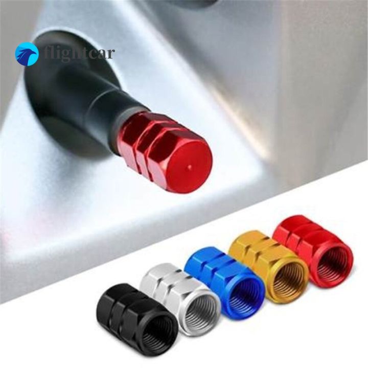 flightcar 4pcs Car Aluminium Tyre Valve Cap Hex Alloy Tyre Valve Stem