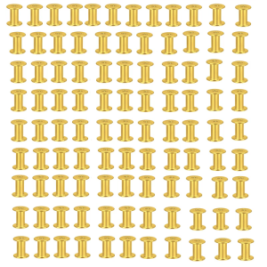 100Pieces Metal Bookbinding Rivets Nut For School Office Supplies Flat Thread Rivets Nutserts