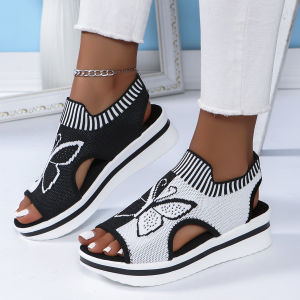 [Free Shipping] Plus-Size Summer New Casual  Hollow Fish-Mouth Beach WomenS Sporty Sandals