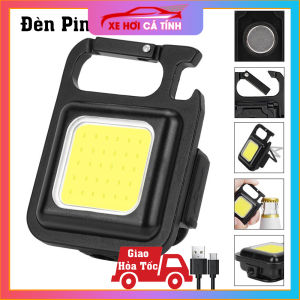 Đèn Pin LED Mini Làm Việc Đèn Di Động Bỏ Túi Đèn Pin Móc Khóa Sạc Cổng USB Tiện Dụng có nam châm hút lên bề mặt kim loại