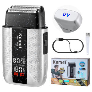 KEMEI T402 Professional Foil Shavers for Men IPX7 Waterproof Electric Razor for Men with LED Display Double Electric Shaver