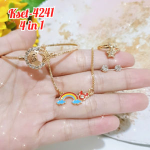 SET PERHIASAN KALUNG RAINBOW ANAK 4 IN 1.KSET-4241