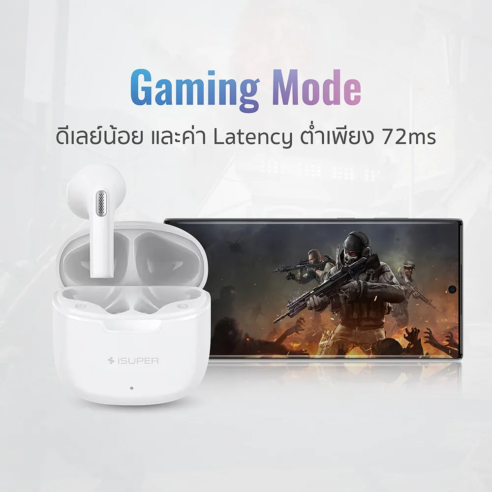iSuper Evo Buds Air หูฟังไร้สาย Bluetooth 5.3 หูฟังใส่วิ่ง มี Game Mode