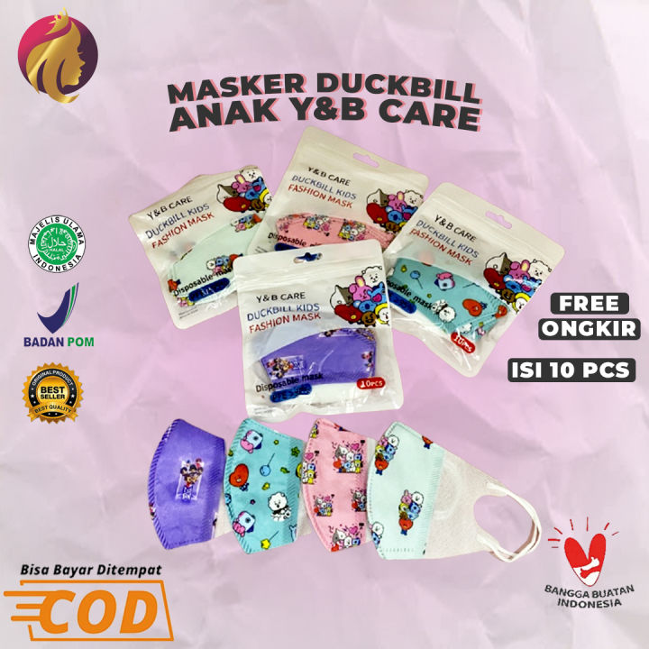 Masker Duckbill Anak Y&B Care Isi 10 Pcs | Lazada Indonesia