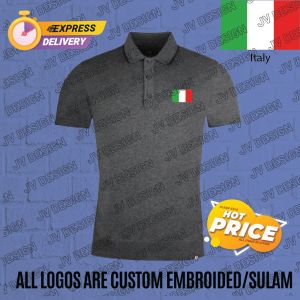 "🔥PROMOSI HEBAT🔥 [SULAM] QQ HOT NEW DESIGN OF ITALY FLAG  LOGO POLO EMBROIDERY BAJU LELAKI PEREMPUAN POLO TEE!! 100% COTTON"