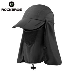 ROCKBROS 2 In 1 Foldable Balaclava Full Face Scarf Women Men Sun Protection Adjustable Hiking Cycling Fishing Head Cover Cap Removable Hat