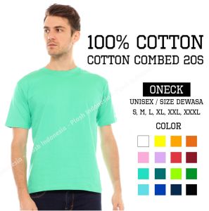 Kaos polos combed 20s - TOSCA MUDA (100% cotton) / baju polos / kaos polos / Tshirt polos / Tshirt combed