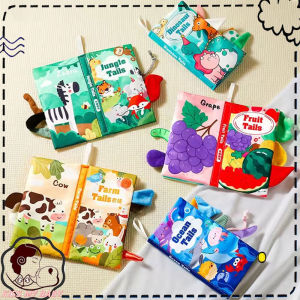 Baby Soft Cloth Animal Tail Book Kids Busybook Teething Toddler Early Learning Book Buku Kain Untuk