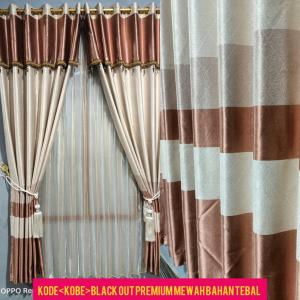 Gorden pintu dan Jendela 12 ring 6 gelombang bahan blackout premium Tirai gorden