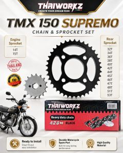HONDA TMX 150 SUPREMO THAIWORKZ CHAIN & SPROCKET SET MADE IN THAILAND - (G and J)