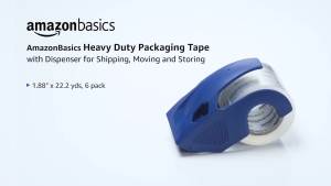 Basics Heavy Duty Packaging Tape with Dispenser for Shipping Sealing Boxes Moving and Storing 1.88" x 22.2 yds 6-Pack 4.33 x 2.64 x 2.36 in