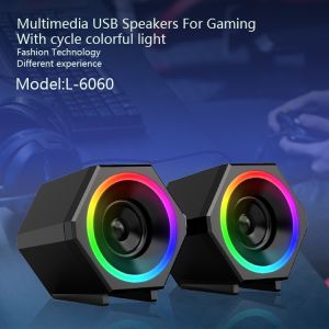Speaker Gaming LED Kisonli L-6060 Bass Speaker 2.0 High Quality - KMS