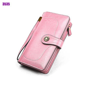 Royal Bagger Long Wallet Purse For Women Genuine Cow Leather Elegant Casual Clutch Bag Multifunction Multi-Card Position Phone Bag