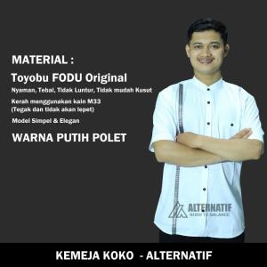 Kemko Baju Kemeja Koko Pria dewasa Lengan Panjang Bahan Katun Toyobo Model simpel Realpict