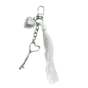 Thanh lịch ren Móc Khóa Trái Tim thủ công nhựa móc treo chìa khóa trang sức cho phụ nữ phong cách hàng ngày phụ kiện Quà Tặng