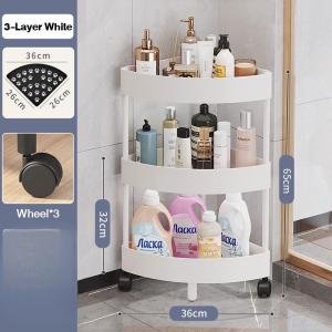 Bathroom Triangle Storage Rack Self-draining Corner Storage Rack with Hook Bathroom Corner Storage Rack Kitchen Rack With Wheel trolley cart organizer trolley shelf