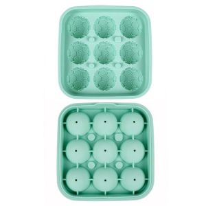 HUAGUES Silicone Ice Ball Mold Non-stick 4/9 Grids Whiskey Ice Mold Multi-functional DIY Ice Block Mold tail Making