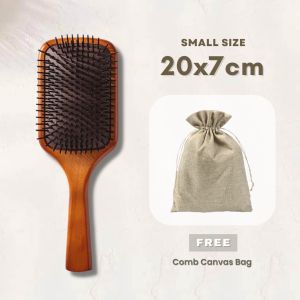mixshop Wooden Paddle Brush/Air Cushion Scalp Massage Comb Brush [SG READY STOCK] [Free Comb Canvas Bag]