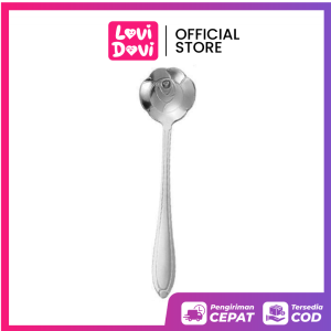 Sendok Mini Gold Silver Bunga Love Stainless Anti Karat/ Sendok Teh Kecil Mewah Elegan