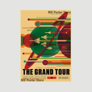 Planets and Universe Retro Space Travel Posters Astronomy Explore White Paper Prints Poster Vintage Home Room Decor Rocket Art Wall Painting