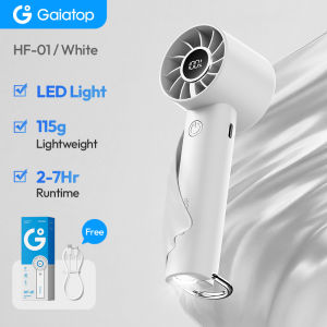 GAIATOP Portable Mini Fan Handheld Fan with LED Display & Flashlight 3 Speeds 2000mAh USB Rechargeable Battery Fan Small Personal Desk Fan