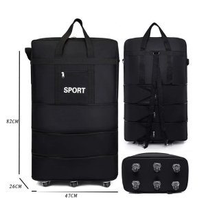 [SG STOCK]TAS foldable expandable big travel bag with wheels 40” durable travel duffel Airline Checked Bag cabin luggage