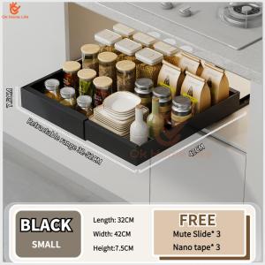 SG Stock Expandable Pull-Out Cabinet Organizer Adjustable Kitchen Drawer Shelf for Spices Plates & Pantry Easy to Install