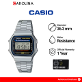 Jam Tangan  Unisex  Casio A168WA-1W  Quartz Watch Stainless Steel Strap. 