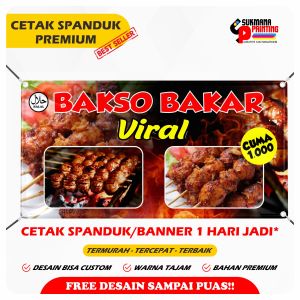 Spanduk Banner Jual Makanan Bakso Bakar Viral