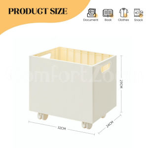 File Organizer Box with Wheel Stackable File Box with Handles Office Document Storage
